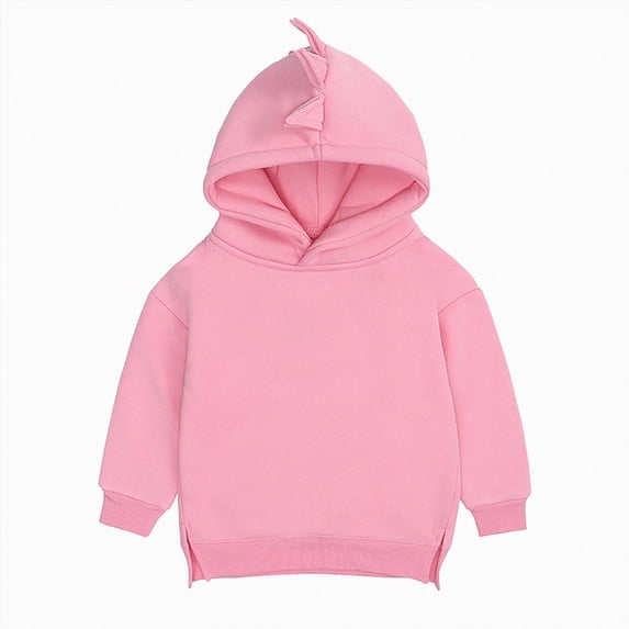 Hessimy 3-6 Months Toddler Boys Hoodie with 3D Dinosaur Spikes on Hood,Cool Pullover Sweatshirt with Side Slit Hem
