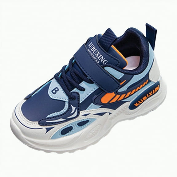 Hessimy Autumn And Winter New Leather Rubber Sole Non Slip Children'S Casual Sports Shoes (Blue,1)