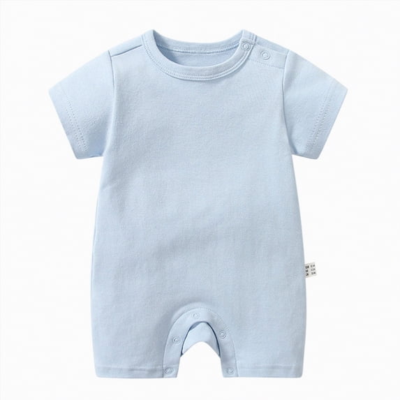Hessimy Baby Bodysuit Long Sleeve Infant Romper Soft Boy Girl Unisex Newborn Clothes One Piece Outfits Summer Fall,Soft(Light Blue,0-3 Months)