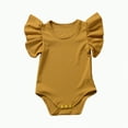 thumbnail image 1 of Hessimy Baby Boy Clothes 3 6 12 18 Months Ribbed Knitted Long Sleeve Romper and Pants Sets Fall Ribbed Knit Jumpsuit rompers (Yellow,12-18 Months), 1 of 5