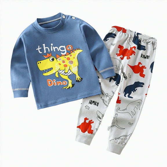 Hessimy Baby Boy Fall Clothes Set Long Sleeve Letter Print Sweatshirt Pants Toddler Outfits 6 12 18 24 Months 2T (Blue,2-3 Years)