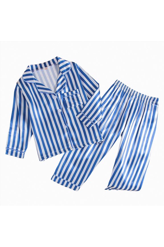 Baby Boy Fall Winter Clothes Dads Little Dude Long Sleeve Shirt And Pants Set Cute Toddler Boy Outfits Toddler Pajamas Sleepwear Girl (Blue,2-3 Years)