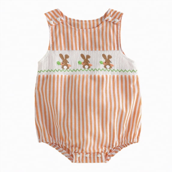 Hessimy Baby Boy Girl Bubble Romper Solid Color Bodysuit Short Sleeve Organic Cotton T-Shirt(Orange