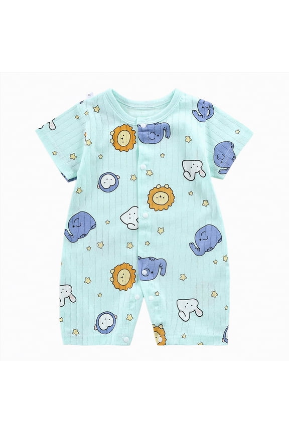 Baby Boy Girl Bubble Shirt Romper Outfit Short Sleeve Summer Bodysuit Top Newborn Oversized Crewneck Jumpsuit,Adorable(Mint Green,0-6 Months)