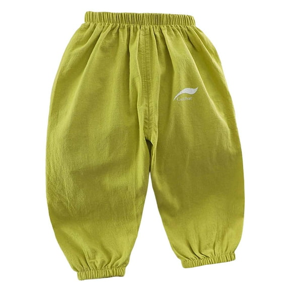 Hessimy Baby Boy'S Khaki Pants Solid Color Casual Loose Trousers With Pocket Cargo Pants For Boy (Light Green,6-12 Months)