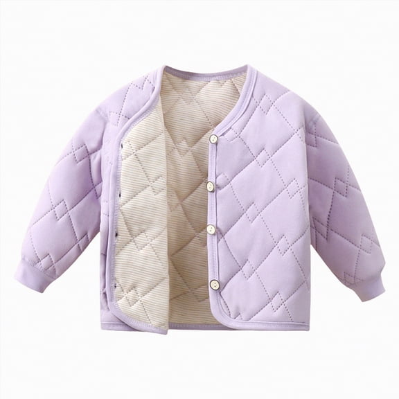 Hessimy Baby Boys Girls Jacket Kids Toddler Lined Top Button Down Thick Warm Fall Winter Outerwear Coat (Purple,2-3 Years)