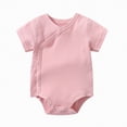 thumbnail image 1 of Hessimy Baby Boys Ruffle Long Sleeve Bodysuit Infant Solid Color Top Jumpsuit Clothes,Breathable(Light Pink,0-3 Months), 1 of 4