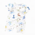 thumbnail image 1 of Hessimy Baby Boys Ruffle Sleeves Bodysuit Infant Solid Color Top Jumpsuit,Charming(Light Blue,0-6 Months), 1 of 4