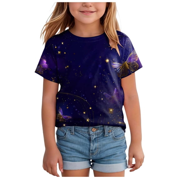 Hessimy Baby Boys Short Sleeve Cotton T-Shirts Toddler Boy Clothes Tee(Light Purple,10-11 Years)