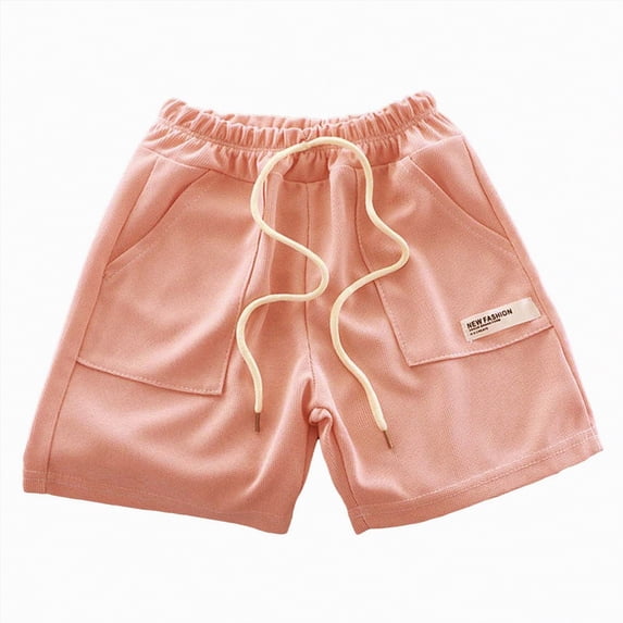 Hessimy Baby Boys' and Toddler Athletic Basketball Shorts(Pink,7-8 Years)