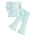 thumbnail image 1 of Hessimy Baby Boys' and Toddler Long Sleeve Top and Pants Snug Fit Cotton Pajama Sleepwear Set Toddler Girl Boy's pajama bottoms(Mint Green,3-4 Years), 1 of 8