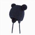 thumbnail image 1 of Hessimy Baby Double Pom Pom Earflap Beanie,Warm Winter Hat with Adjustable Chin Straps, 1 of 8