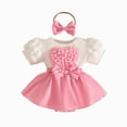 thumbnail image 1 of Hessimy Baby Girl Clothes Cotton Bubble Romper Floral Bodysuits Infant Outfit Set(Pink, 1 of 8