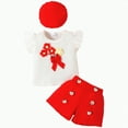 thumbnail image 1 of Hessimy Baby Girl Outfit Tops and Shorts Set Toddler Girl Spring Summer Clothes,Spring Summer Wear(Red,3-4 Years), 1 of 7