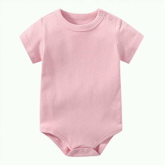 Hessimy Baby Girl boys unisex Outfit Button Climbing Suit Toddler Clothes For 0 6 12 18 24 M 1t 2t 3t 4t 5t 6t summer short stripe bodysuit (Pink,0-3 Months)