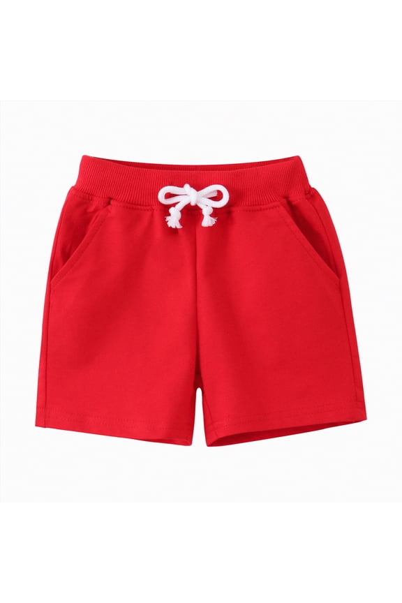 Baby Girls Bike Shorts Cotton Dance Short Pants Solid Athletic Summer Cloth(Red,12-18 Months)