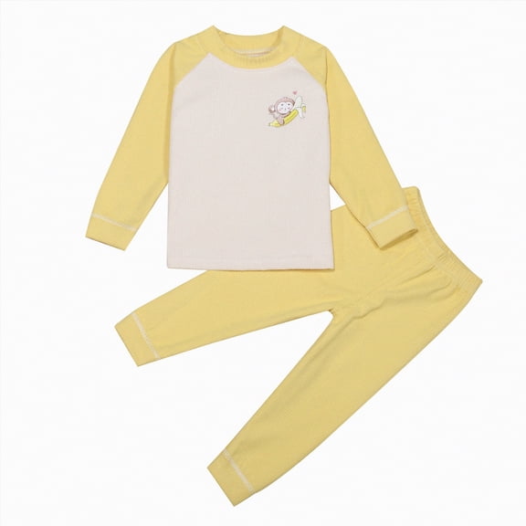 Hessimy Baby Girls Clothes 24 Months Girls 2pcs Outfits Set Toddler Girls Long Sleeve Stripe Top Pants Set Toddler Pajamas Sleepwear Boys (Yellow,12-18 Months)