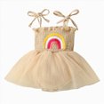 thumbnail image 1 of Hessimy Baby Girls Ruffle Long Sleeve Bodysuit Infant Solid Color Top Jumpsuit Clothes(Beige, 1 of 9