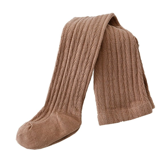 Hessimy Baby Girls Tights Cable Knit Leggings Stockings Pantyhose Toddlers(Z7-Coffee,9-12 Years)