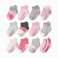 thumbnail image 1 of Hessimy Baby Girls Toddlers Grips Socks Kids Anti Slip Non Skid Animal Funny Cartoon Crew Breathable Cotton Socks,Multipacks（A,1-3 Years), 1 of 4