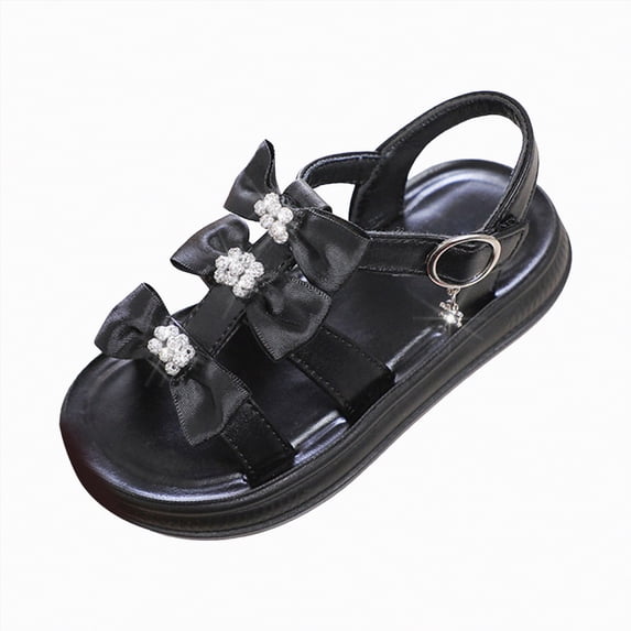 Hessimy Baby Girls and Toddler Sporty Sandals With Adjustable Straps(Black,1)