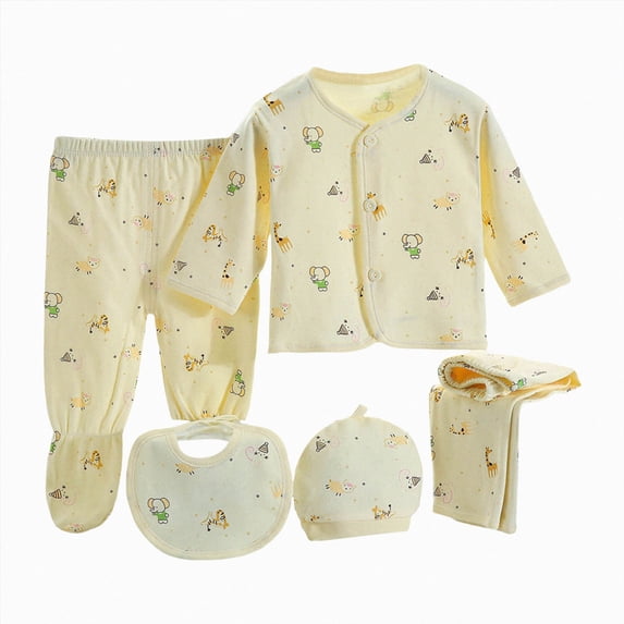 Hessimy Baby Layette Sets Unisex Newborn Baby Boys Girls Essentials Gift Set Infant Baby Outfit Clothes 6-12 Months 12-24 Months 2T 3T 4T 5T 6T 7T 8T 9T Children(Yellow,0-3 Months)