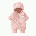 thumbnail image 1 of Hessimy Baby Pajamas Baby Girl Gifts Snug Fit Zipper Long-Sleeved Baby Bodysuits Sleepwear outerwear winter hoodie cotton coat Down jumpsuit (Pink,3-6 Months), 1 of 9