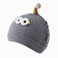 thumbnail image 1 of Hessimy Baby Ribbed Knit Beanie with Single Pom Antenna and Googly Eyes,Cute Winter Warm Hat, 1 of 9