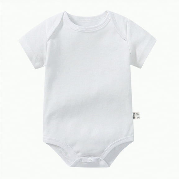 Hessimy Baby Romper Plain Color Summer Baby Girl Clothes Short Sleeve Girl Clothes 6-12 Months solid colour base bodysuits (White,18-24 Months)