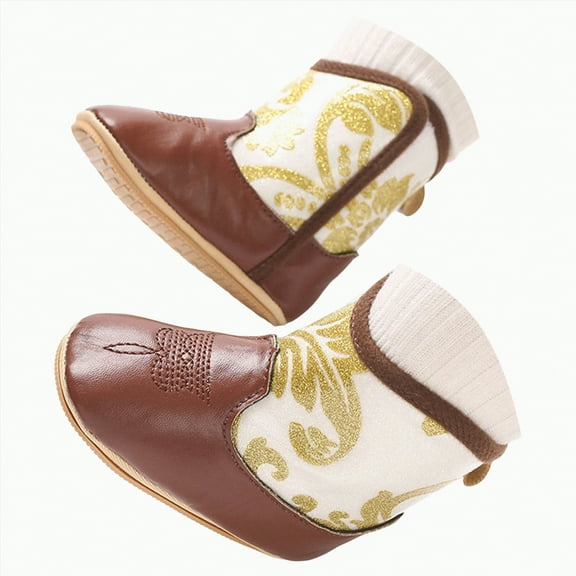 Hessimy Baby Shoes & Socks - Non-Slip Breathable Slippers With Soft Rubber Sole - Baby Boys & Girls Slip On Sneakers Toddler Shoes Running Shoes Back To School (Gold,4.5)