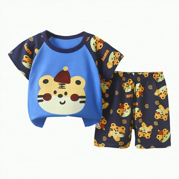 Hessimy Back to School Toddler Boy Outfit Embroidery T Shirt and Shorts Set,First Day Outfit(Blue,12-18 Months)