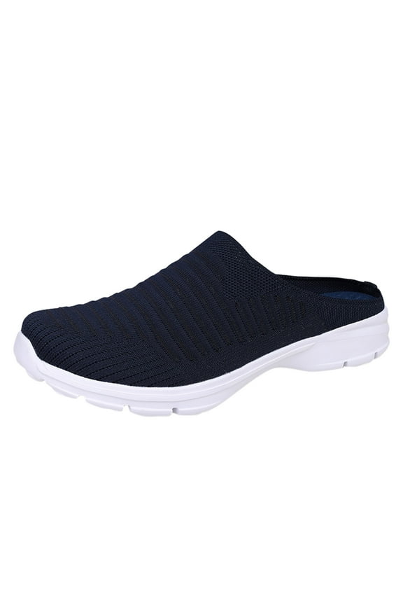 Beach Breeze Backless Sneakers for Women-Sustainable Shoes That Include Three-Zone Comfort with Orthotic Insole Arch Support(Black,10)