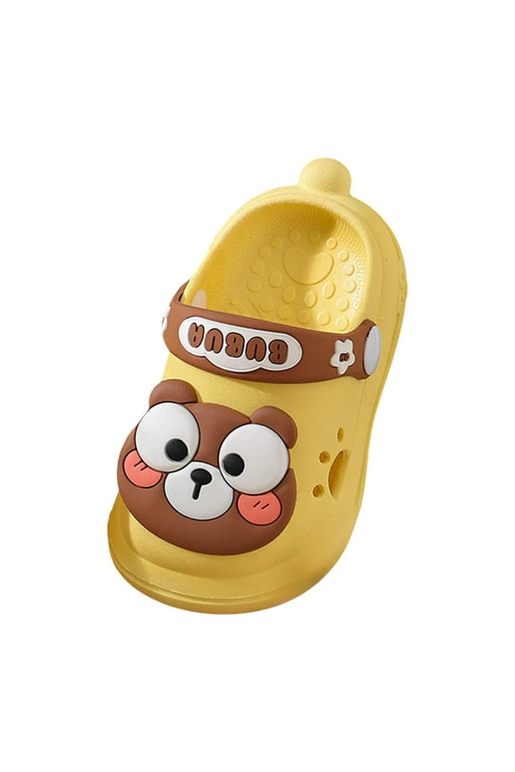 Big Kids Cloud Slippers Little Children Thick Sole Slippers Cute Cartoon Beach Slides for Toddler Non Slip Boys Girls Summer Shoes slippers kids indoor(Light Yellow,5.5)