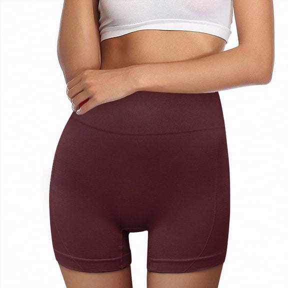 Hessimy Biker Shorts for Women High Waisted Workout Tummy Control Spandex Gym Shorts for Yoga Athletic Red M