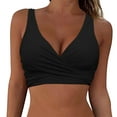 thumbnail image 1 of Hessimy Bikini Tops for Women Back Cross Tie Underwire Full Coverage Swimsuit Tops Beach Brazilian Push Up Bikini Sport Bra(Black,M), 1 of 6