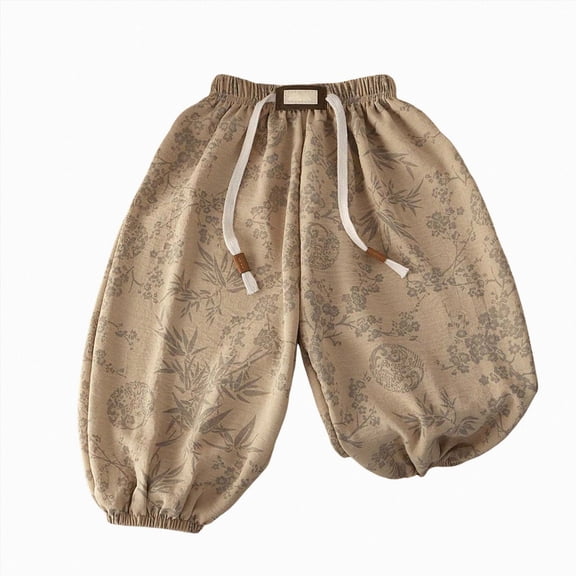 Hessimy Boy'S Baggy Jeans Pants Kids Elastic Waist Denim Trousers Teen Pull On Cute Star Pants Casual Loose Streetwear With Pocket 10 Years (Khaki,4-5 Years)