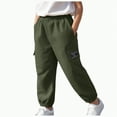 thumbnail image 1 of Hessimy Boy'S Cargo Joggers Pants Youth Hiking Lightweight Pants For Sports Outdoor With Zipper Pockets (AG,4-5 Years), 1 of 5