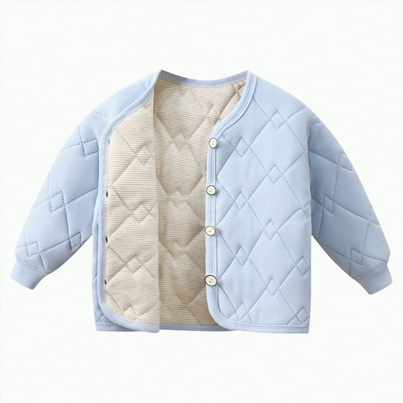 Hessimy Boy's Hooded Puffer Jacket Fleece Lined Padded Winter Coat Cotton jacket with inner lining for boys, cotton jacket with added fleece (Blue,3-4 Years)