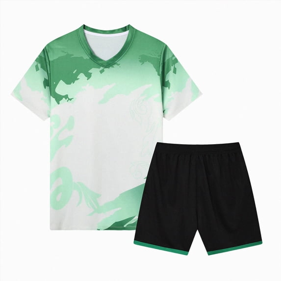 Hessimy Boys Active Short Sets Active Short Sleeve Crewneck T-Shirt and Shorts 2 Piece Athletic Shorts Set,Jogging Football Tracksuit 9-10 Years