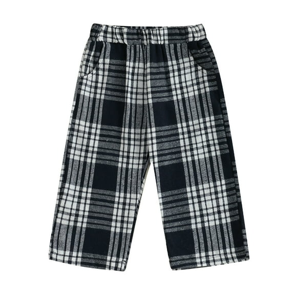 Hessimy Boys Camo Pants Kids Pull On Drawstring Youth Camouflage Cargo Joggers Elastic Waist Sweat Solid Color Wide Leg (Black,3-4 Years)