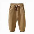 thumbnail image 1 of Hessimy Boys Cargo Joggers Pants Elastic Waist Casual Drawstring School Outdoor Twill Baggy Pants 6-12 Months 12-24 Months 2T 3T 4T 5T 6T 7T 8T 9T Children(Coffee,12-18 Months), 1 of 5