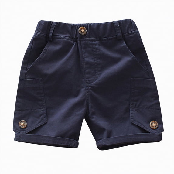 Hessimy Boys Elastic Waistband Performance Shorts,Performance(Blue,2-3 Years)