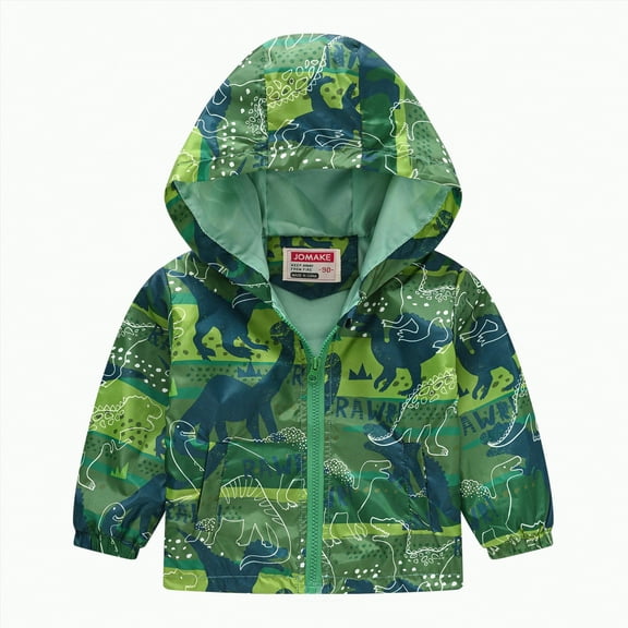 Hessimy Boys Girls Rain Jacket Waterproof Windbreaker Lightweight Coat Kids Raincoat Outerwear Denim Jacket Fleece Jacket hoodie sweatshirt (Green,12-18 Months)