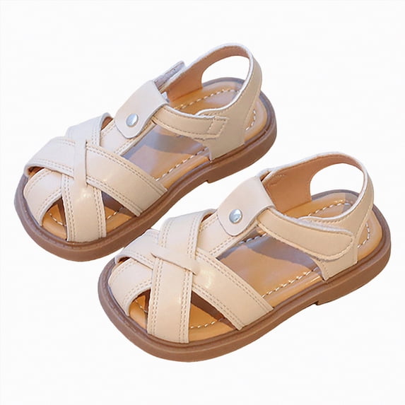 Hessimy Boys Girls Sandals with Adjustable Straps Open-Toe Summer Outdoor Sport Sandals for Toddler/Little/Big Kid,Lightweight Non-Slip(White,10)