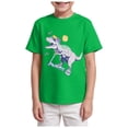 thumbnail image 1 of Hessimy Boys' Graphic Tees Short Sleeve Crew Neck Casual Cool Shirts Summer T Shirts,Cool Tee(Green,7-8 Years), 1 of 4