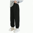 thumbnail image 1 of Hessimy Boys Kids Cargo Pants Slim Knitted Fall Casual Trendy Lightweight Cute Dancing Wear Patch Outdoor Leisure Tapered Bloomers Straight Denim Casual (Black,12-14 Years), 1 of 9