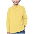 thumbnail image 1 of Hessimy Boys' Long Sleeve Button Down Shirt(Yellow,3-4 Years), 1 of 2