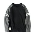 thumbnail image 1 of Hessimy Boys' Long Sleeve Solid Button-Down Collared Shirt with Chest Pocket(Black,8-10 Years), 1 of 2