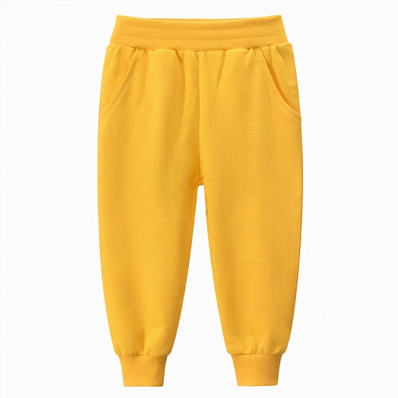 Hessimy Boys Pants with Solid Color, Slacks Pull on Pants for Spring & Autumn 6-12 Months 12-24 Months 2T 3T 4T 5T 6T 7T 8T 9T Children(Yellow,1-2 Years)
