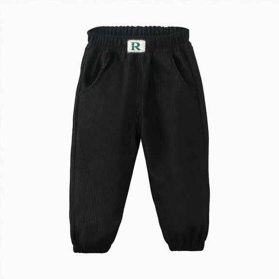 Hessimy Boys Plaid Pants Girls Boys Printed Plaid Pants With Pockets Drawstring Elastic Waist Plaid Pants For Christmas For Family Matching Holiday (Black,18-24 Months)